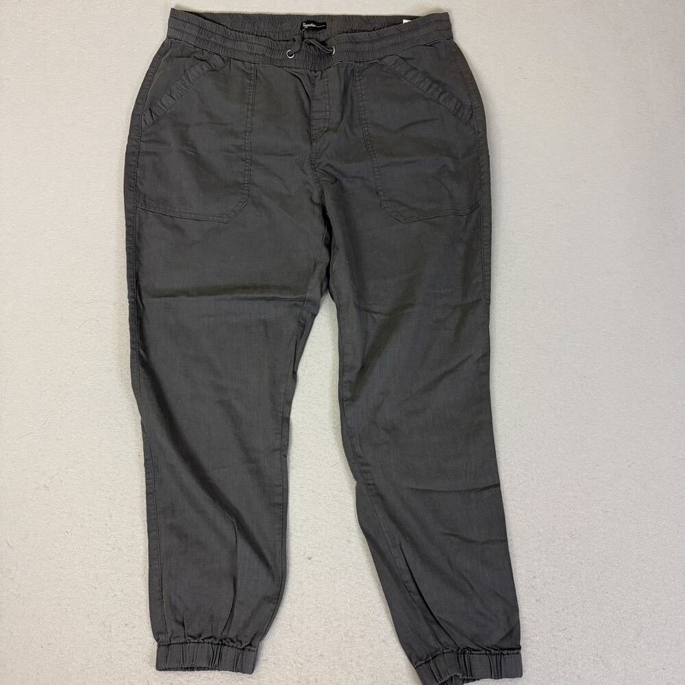 Thread & Supply Jogger Pants Womens XL Gray Drawstring Cotton Tencel Ankle